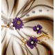 Wall murals composition with diamond purple flowers in 2 variants Wall murals composition with diamond purple flowers in 2 variants