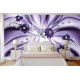 Wall murals composition with diamond purple flowers in 2 variants Wall murals composition with diamond purple flowers in 2 variants