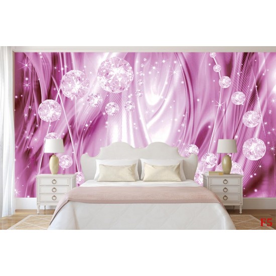 Wall murals 3d abstract diamonds in pink Wall murals 3d abstract diamonds in pink