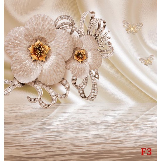 Wall murals diamond flowers in a warm nuance silk effect Wall murals diamond flowers in a warm nuance silk effect