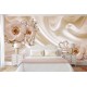 Wall murals diamond flowers in a warm nuance silk effect Wall murals diamond flowers in a warm nuance silk effect