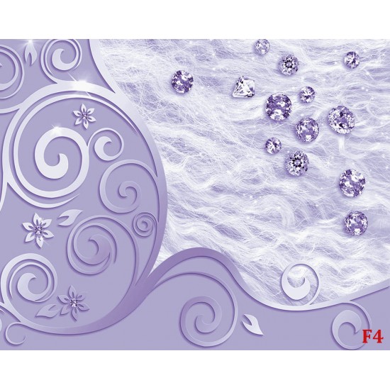 Wall murals ornaments with scattered diamonds in a purple range Wall murals ornaments with scattered diamonds in a purple range