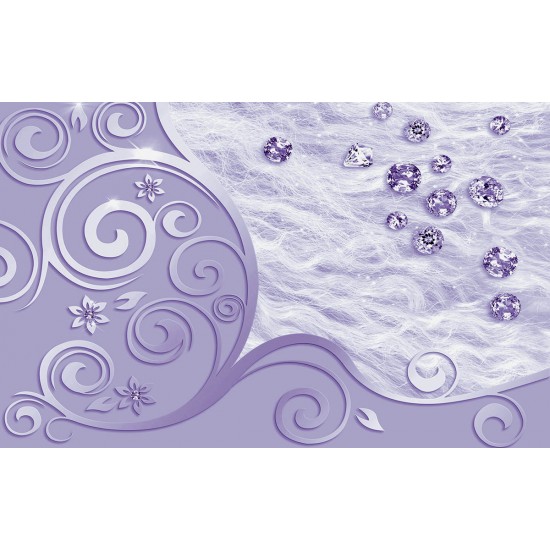 Wall murals ornaments with scattered diamonds in a purple range Wall murals ornaments with scattered diamonds in a purple range