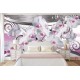 Wall murals 3d white orchids on a background metallic abstract Wall murals 3d white orchids on a background metallic abstract