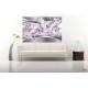 Wall murals 3d white orchids on a background metallic abstract Wall murals 3d white orchids on a background metallic abstract
