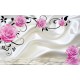 Wall murals pink or purple roses on white silk background 2 colors