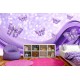 Wall murals abstract with diamond butterflies in purple and golden Wall murals abstract with diamond butterflies in purple and golden