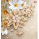Wall murals diamond flower beige textured base Wall murals diamond flower beige textured base