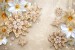 Wall murals diamond flower beige textured base