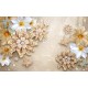 Wall murals diamond flower beige textured base Wall murals diamond flower beige textured base