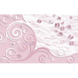 Wall murals ornaments with scattered diamonds in pink