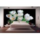 Photo mural bouquet tulips with water reflection black background Photo mural bouquet tulips with water reflection black background