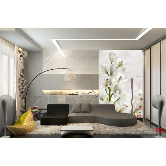 Wall murals cream orchids on wrinkled structure