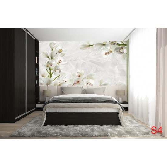 Wall murals cream orchids on wrinkled structure