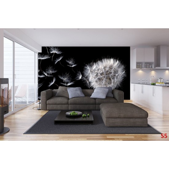 Photo mural dandelion in black background Photo mural dandelion in black background