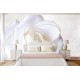 Photo mural large white rose with a gold border Photo mural large white rose with a gold border