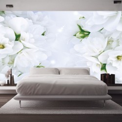 Wall murals delicate spring color in the gray tint