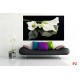 Photo mural white flowers on a black background mirror Photo mural white flowers on a black background mirror