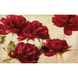 Photo mural gorgeous peonies beige background