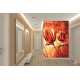Wallpapers mural flaming art painted tulips