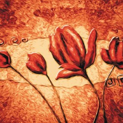 Wallpapers mural flaming art painted tulips