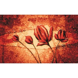 Wallpapers mural flaming art painted tulips