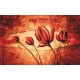 Wallpapers mural flaming art painted tulips