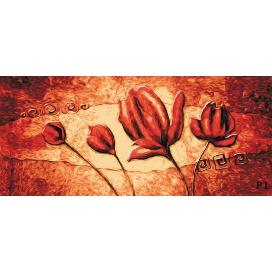Wallpapers mural flaming art painted tulips