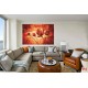 Wallpapers mural flaming art painted tulips