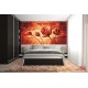 Wallpapers mural flaming art painted tulips
