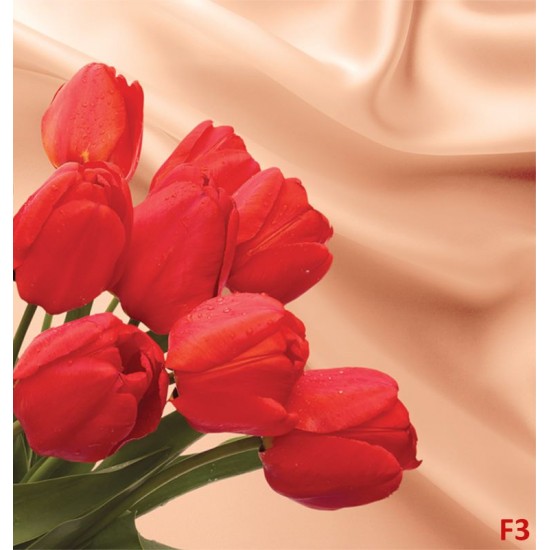 Wallpapers mural red tulips on a background of silk