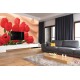 Wallpapers mural red tulips on a background of silk