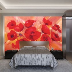 Wallpapers mural painted poppies 2