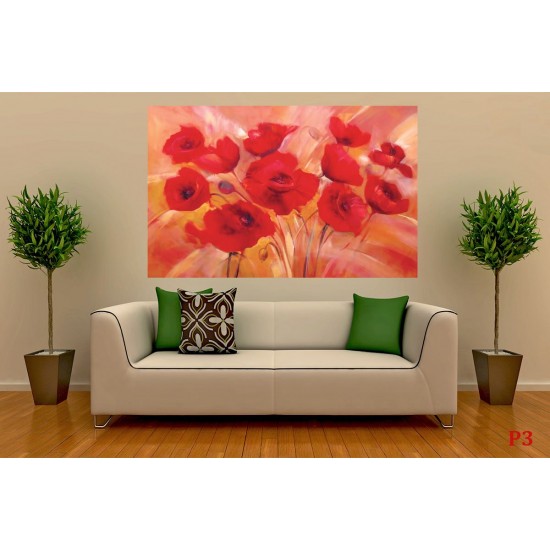 Wallpapers mural painted poppies 2
