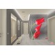 Wallpapers mural red tulips on gray figural background