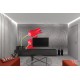 Wallpapers mural red tulips on gray figural background