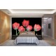 Wallpapers mural tulips on a black background Wallpapers mural tulips on a black background