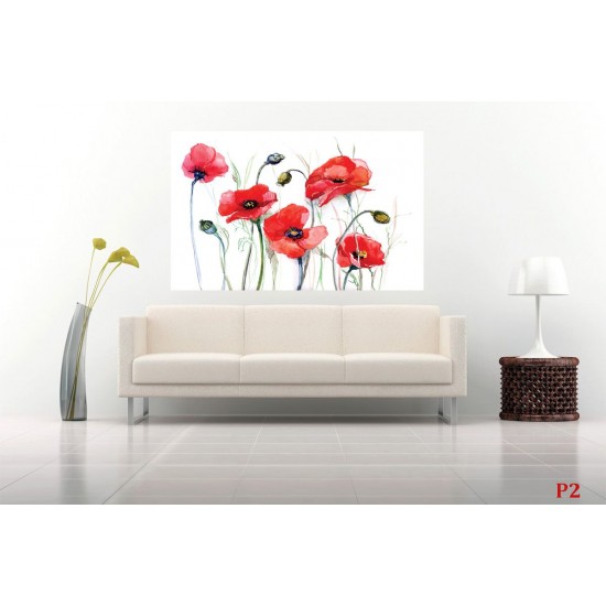 Wallpapers mural painted poppies Wallpapers mural painted poppies