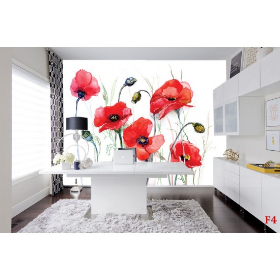 Wallpapers mural painted poppies Wallpapers mural painted poppies