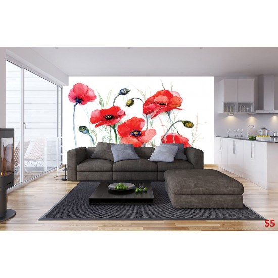 Wallpapers mural painted poppies Wallpapers mural painted poppies