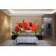 Wallpapers mural red tulips on beige background Wallpapers mural red tulips on beige background