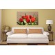 Wallpapers mural red tulips on beige background Wallpapers mural red tulips on beige background