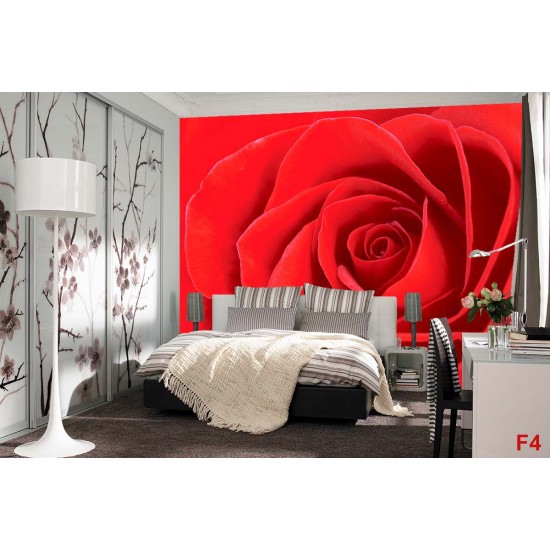 Photo mural rose background in red 