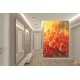 Wallpapers mural painted flaming flowers
