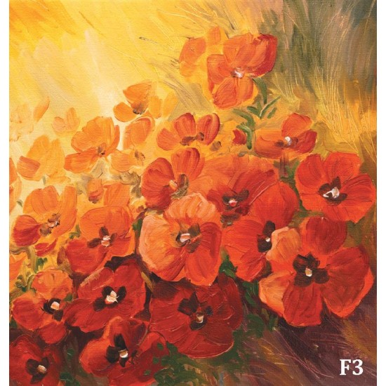 Wallpapers mural painted flaming flowers