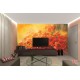 Wallpapers mural painted flaming flowers