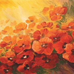 Wallpapers mural painted flaming flowers
