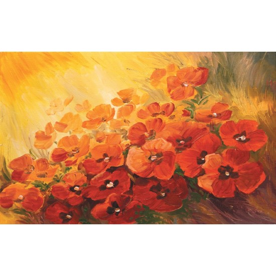Wallpapers mural painted flaming flowers