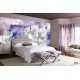 Wall mural white orchids on wall art in purple Wall mural white orchids on wall art in purple