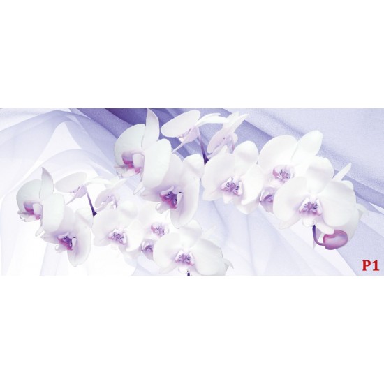 Photo mural orchids on a background of purple silk shade